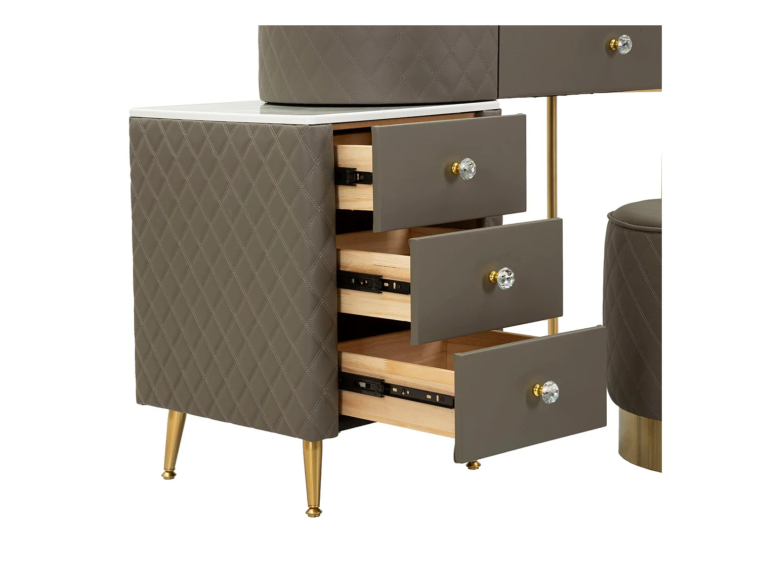 Escrivaninha com Puff Sharon Grey - Elegância e Conforto para Seu Ambiente