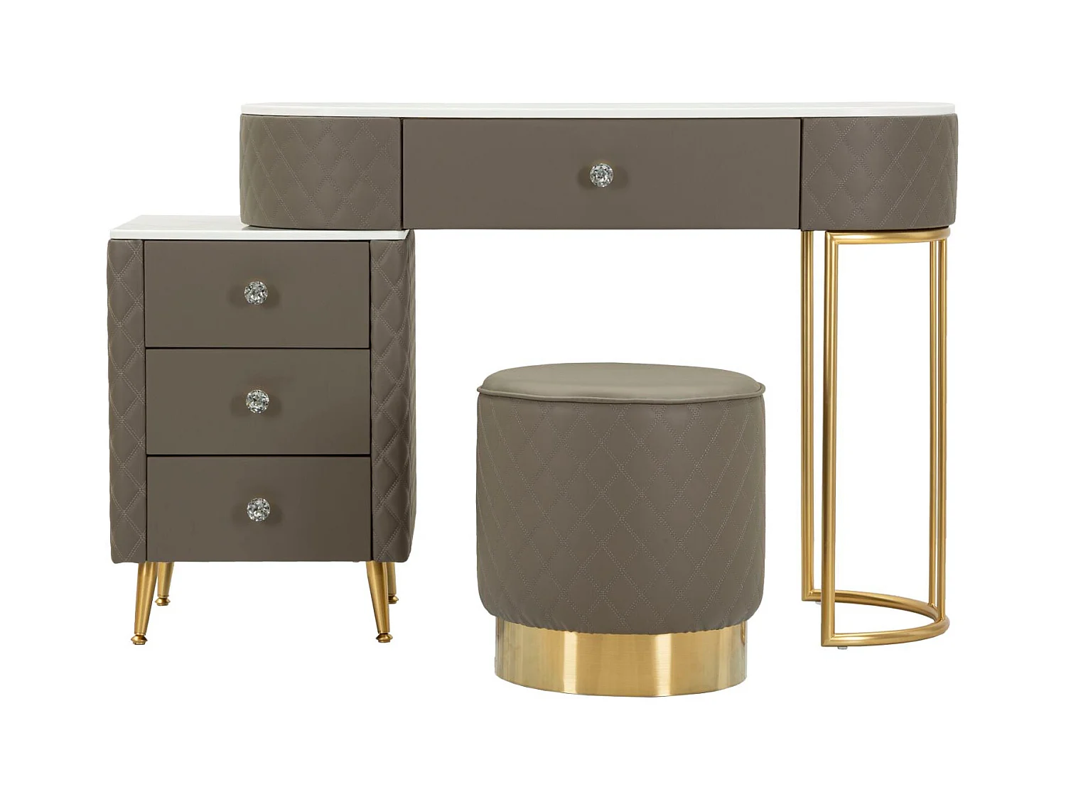 Escrivaninha com Puff Sharon Grey - Elegância e Conforto para Seu Ambiente