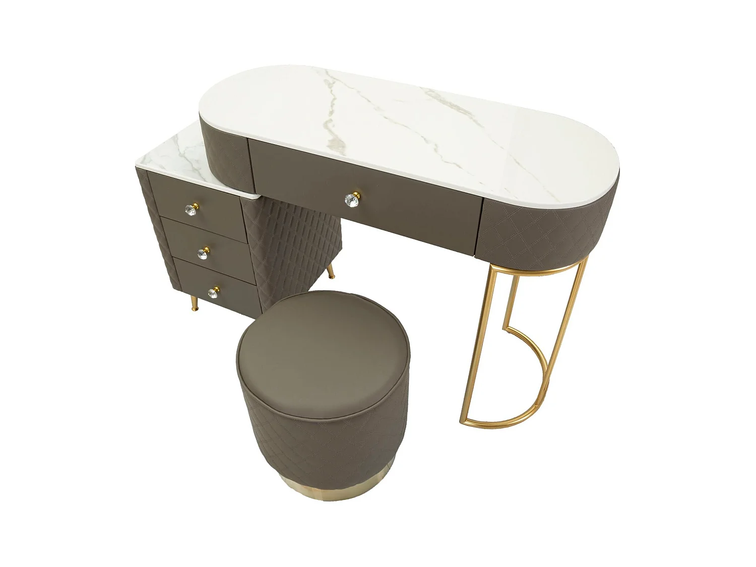 Escrivaninha com Puff Sharon Grey - Elegância e Conforto para Seu Ambiente