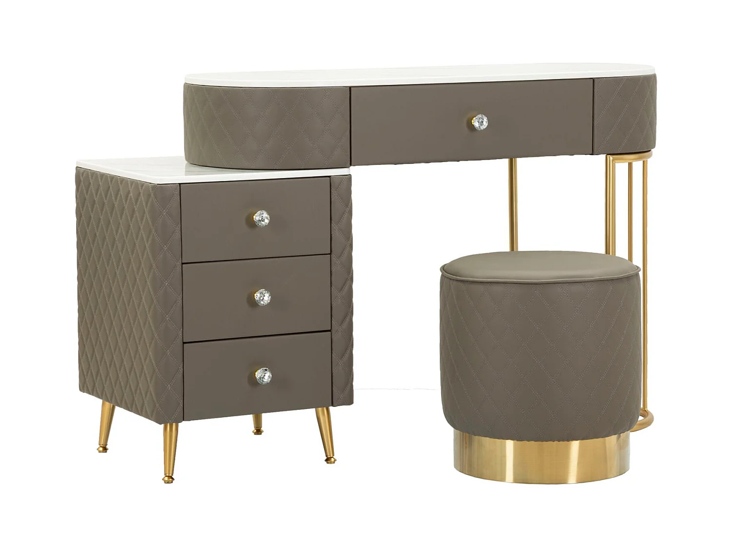 Escrivaninha com Puff Sharon Grey - Elegância e Conforto para Seu Ambiente