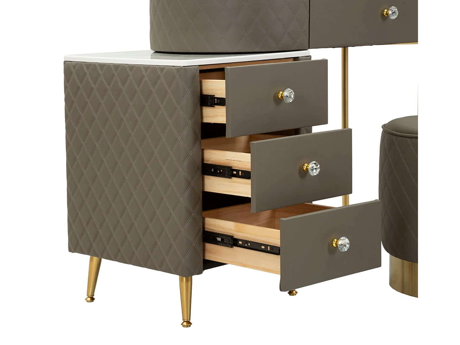 Toeletta in pcv gragia completa di pouff cm 120x40x75 pouff Ø cm 36x39