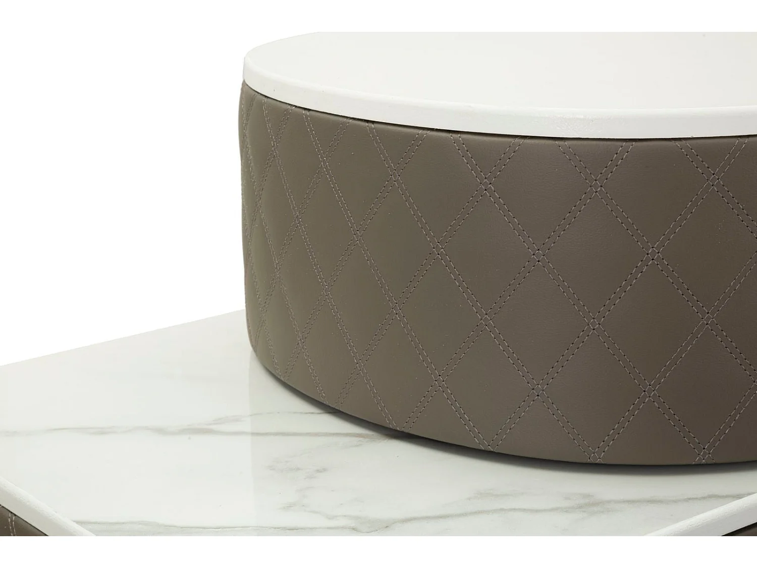 Coiffeuse Avec Pouf Effet Marbre "Sharon" 120 Gris & Or