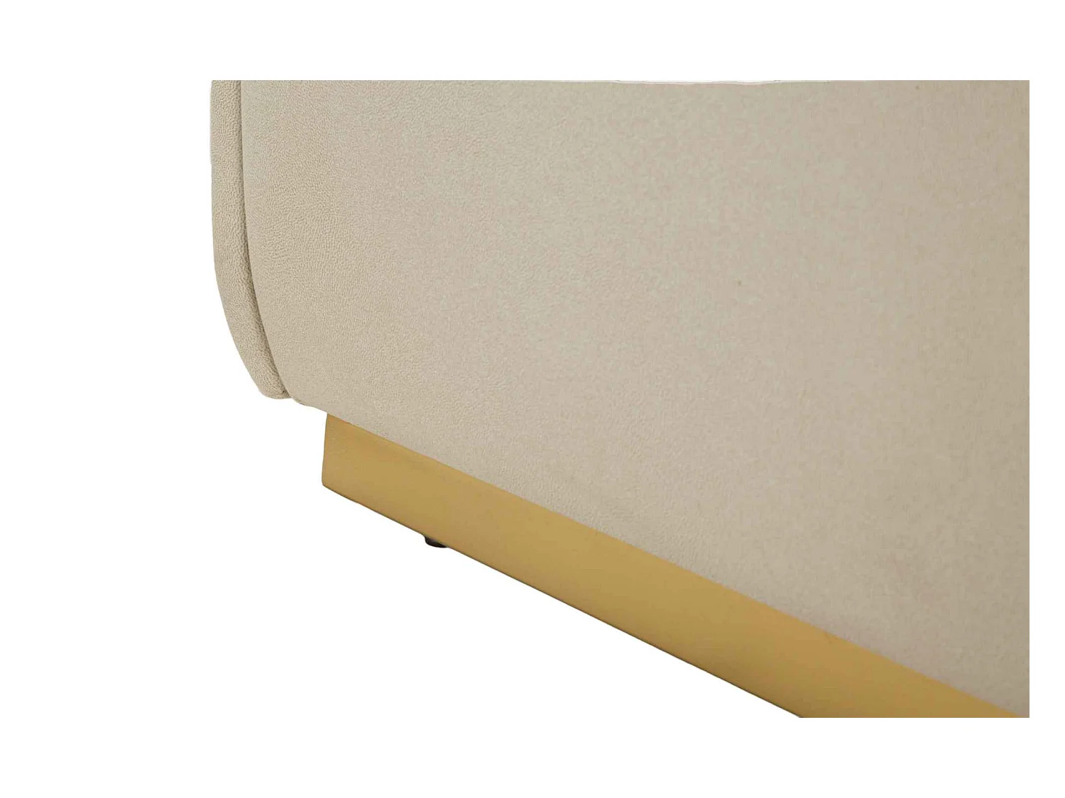 Banc en tissu beige avec compartiment de rangement, 130x45x45 cm