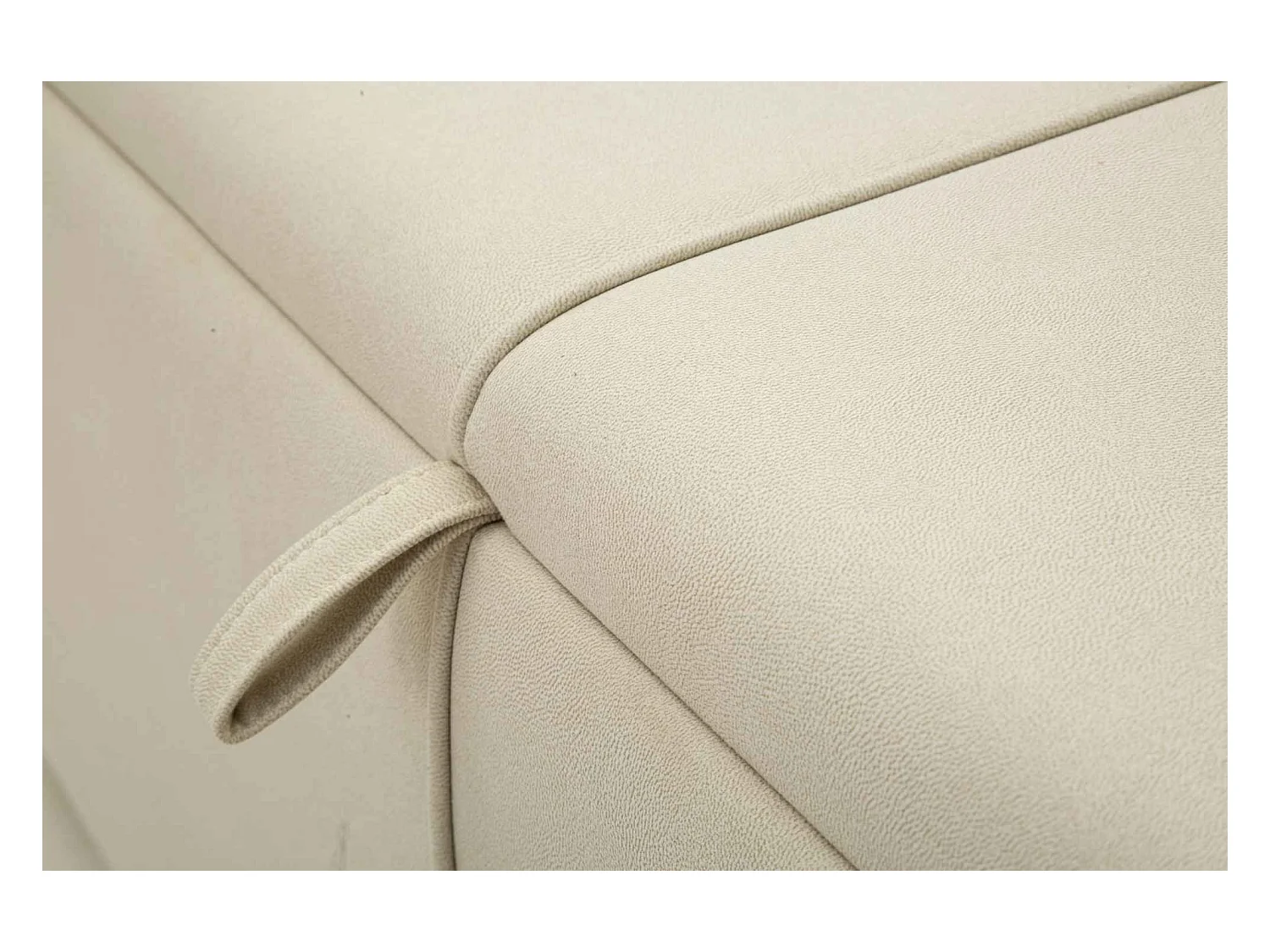 Banc en tissu beige avec compartiment de rangement, 130x45x45 cm