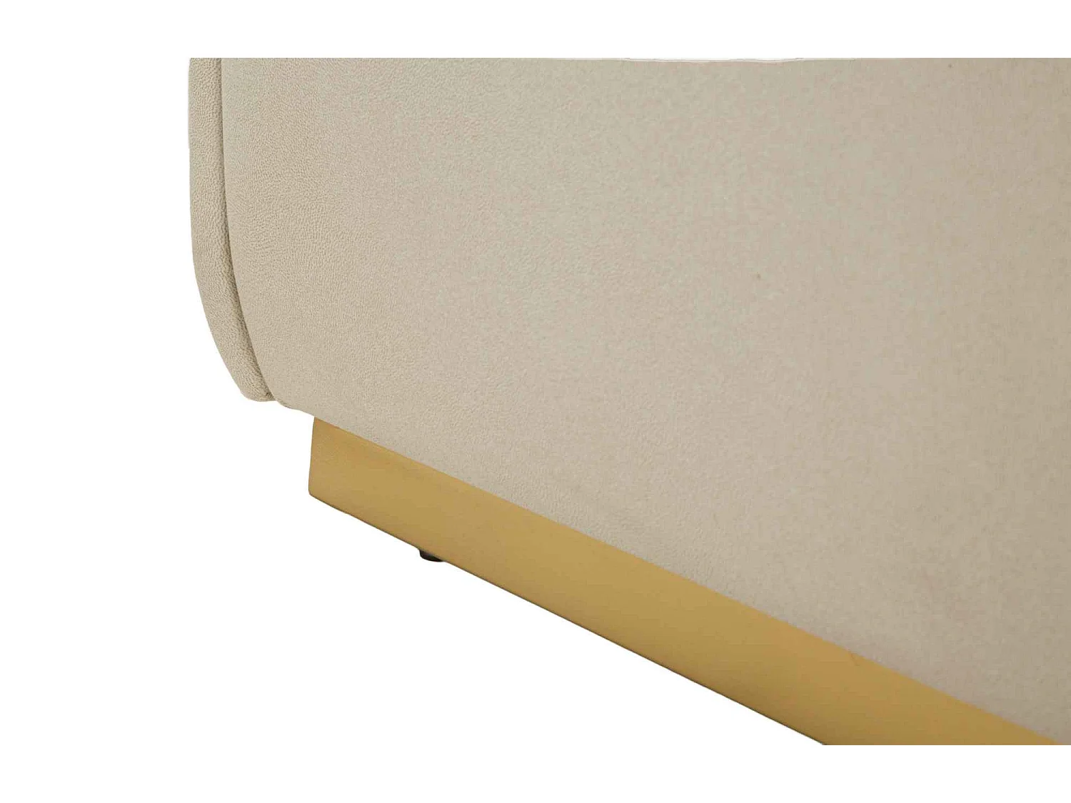 Beige stoffen bank met opbergvak, 130x45x45 cm