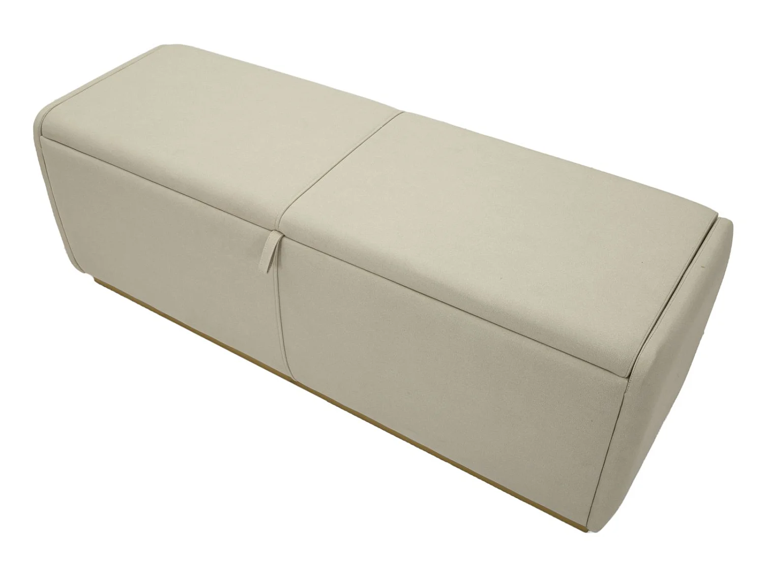 Sitzbank mit Stauraum aus Stoff beige 130x45x45 cm