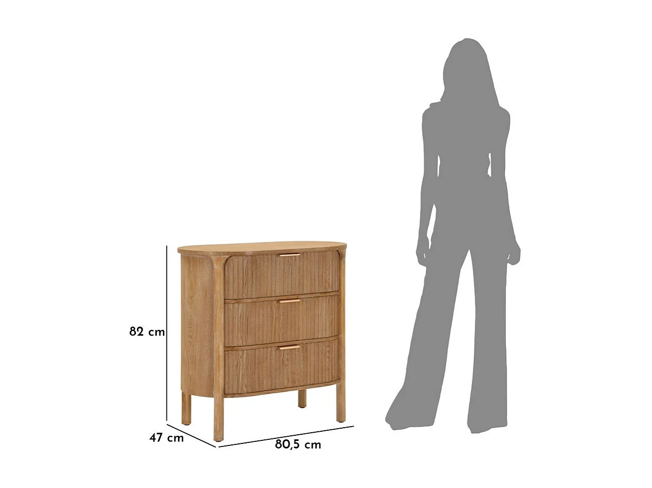 Commode en bois Goteborg 80.5 x 47 x 82 cm