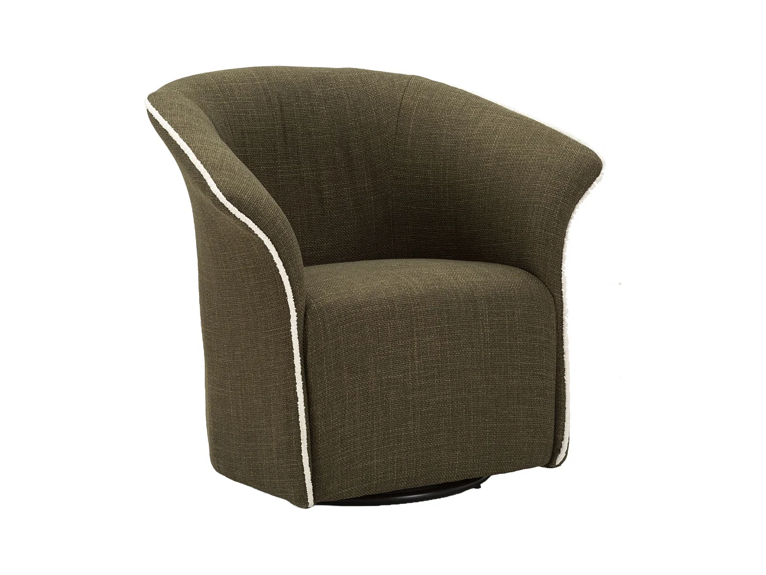 Fauteuil pivotant en tissu vert cm 83,5x66x80