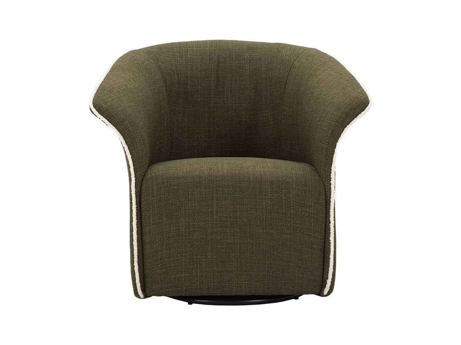 Fauteuil pivotant en tissu vert cm 83,5x66x80