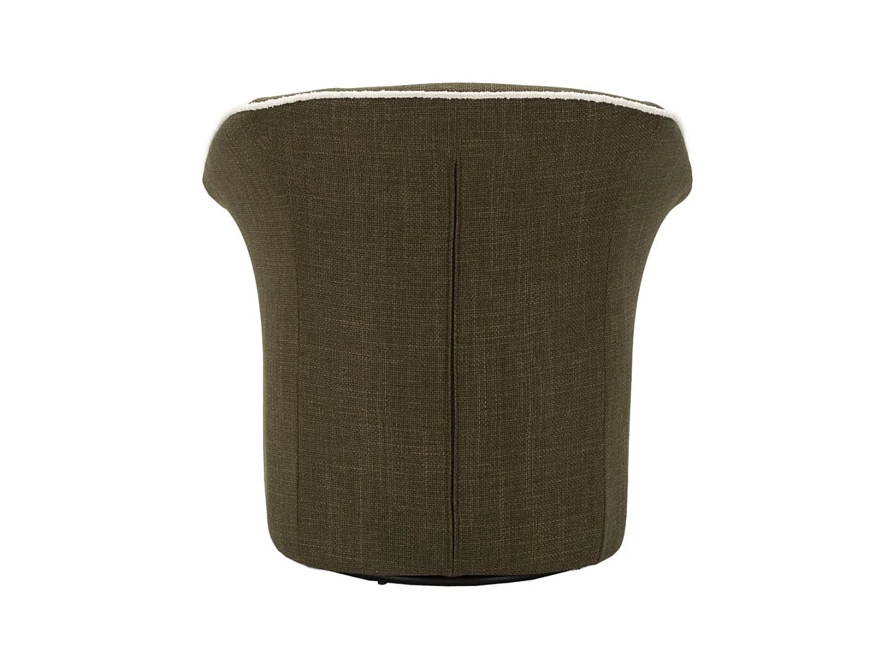 Fauteuil pivotant en tissu vert cm 83,5x66x80