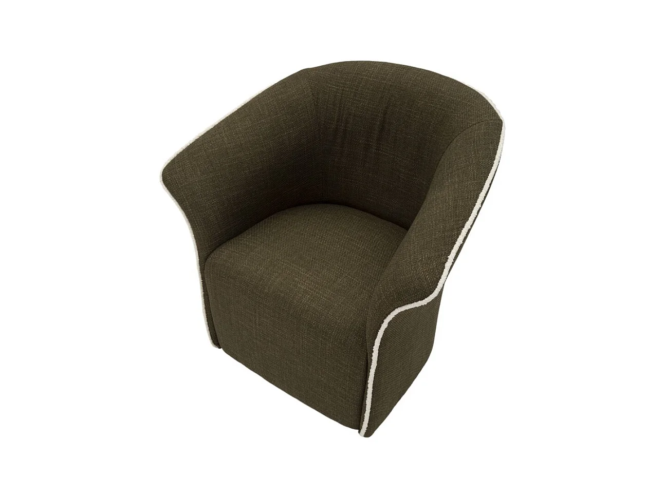 Fauteuil pivotant en tissu vert cm 83,5x66x80