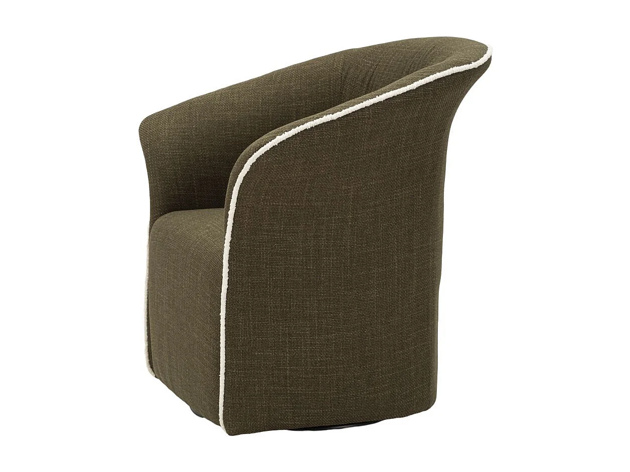 Fauteuil pivotant en tissu vert cm 83,5x66x80