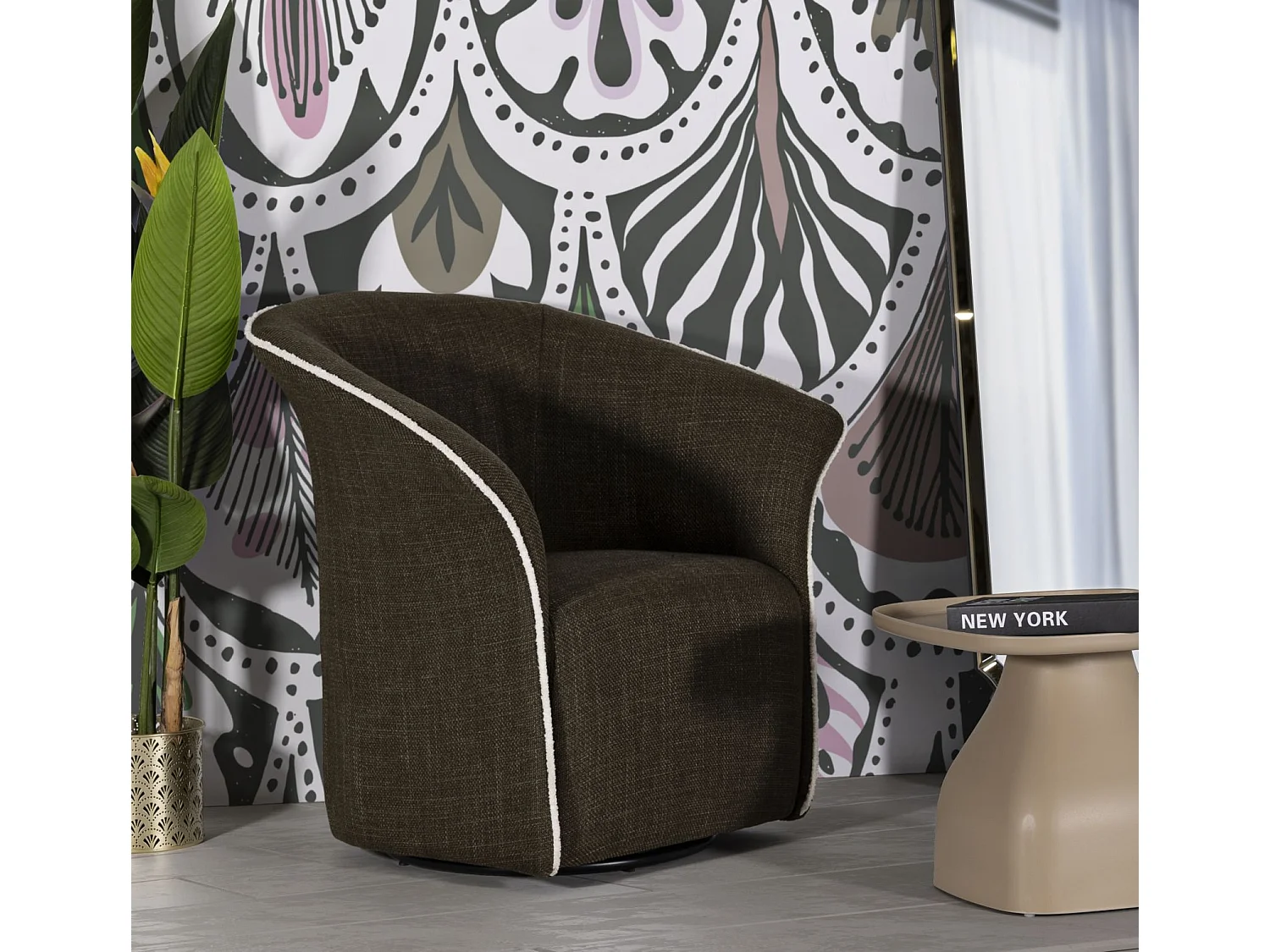 Fauteuil Pivotant Design "Siena" 83cm Vert