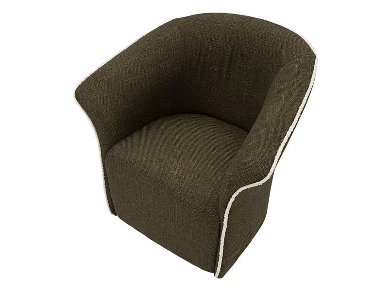 Poltrona girevole in tessuto verde cm 83,5x66x80
