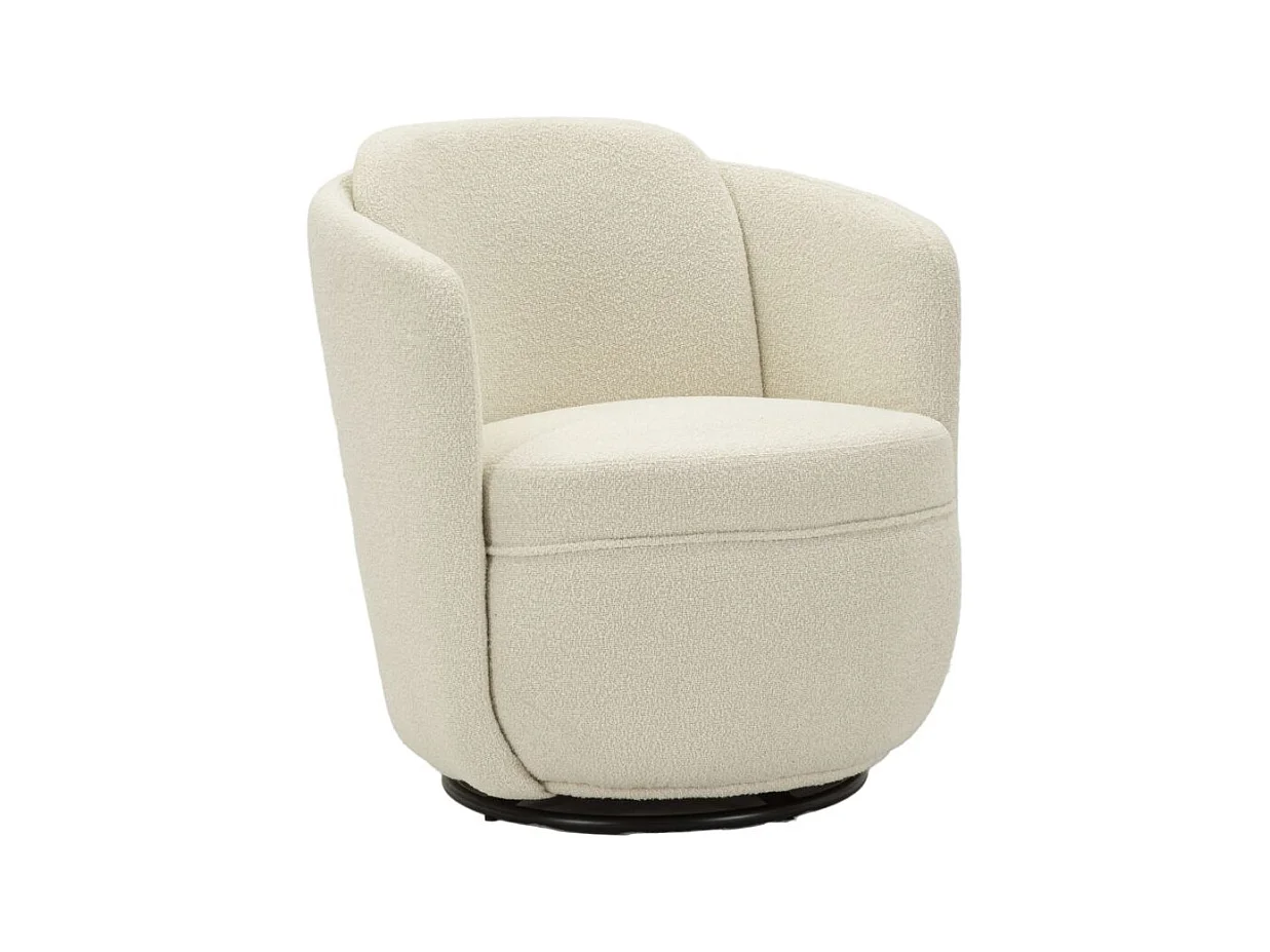Fauteuil pivotant en tissu crème cm 70x72x75