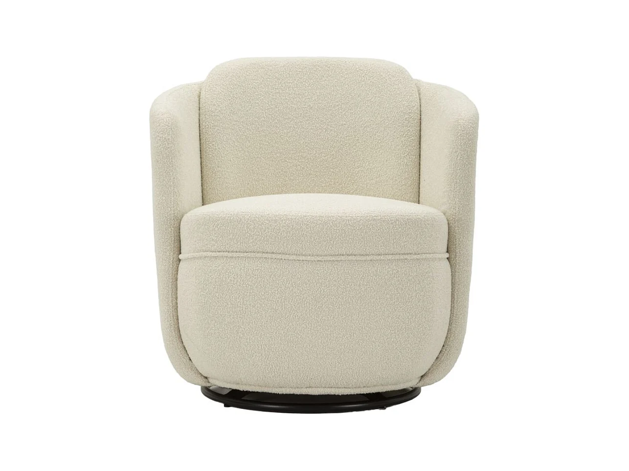 Fauteuil pivotant en tissu crème cm 70x72x75