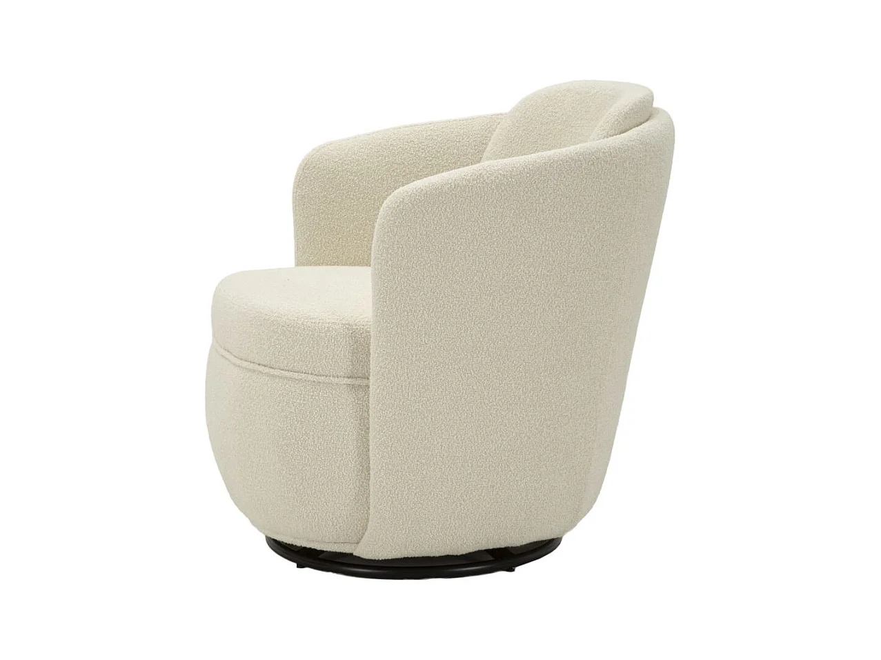 Fauteuil pivotant en tissu crème cm 70x72x75