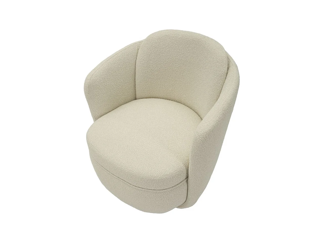 Fauteuil pivotant en tissu crème cm 70x72x75