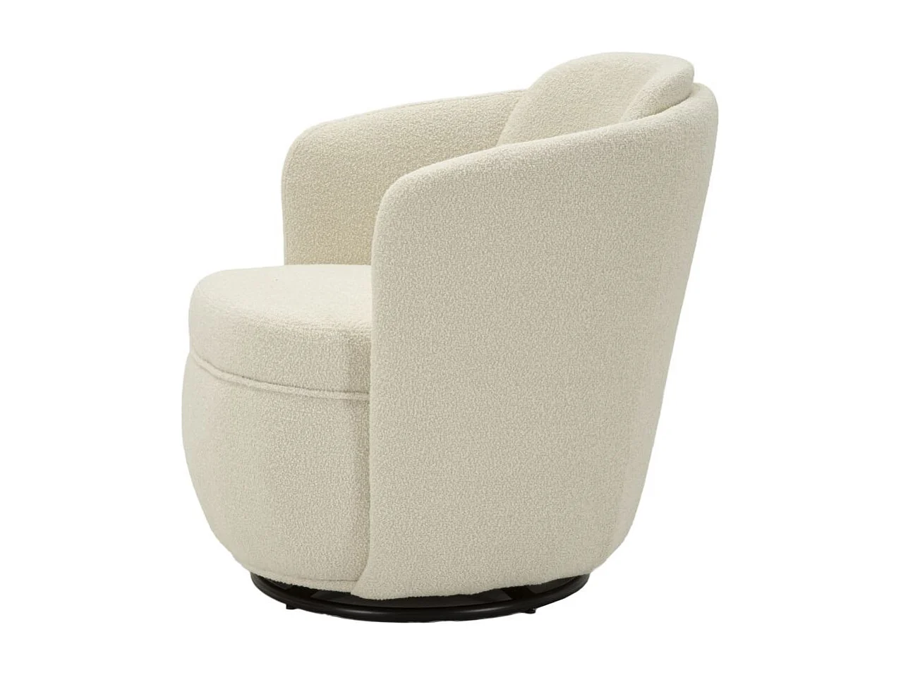 Fauteuil pivotant en tissu crème cm 70x72x75