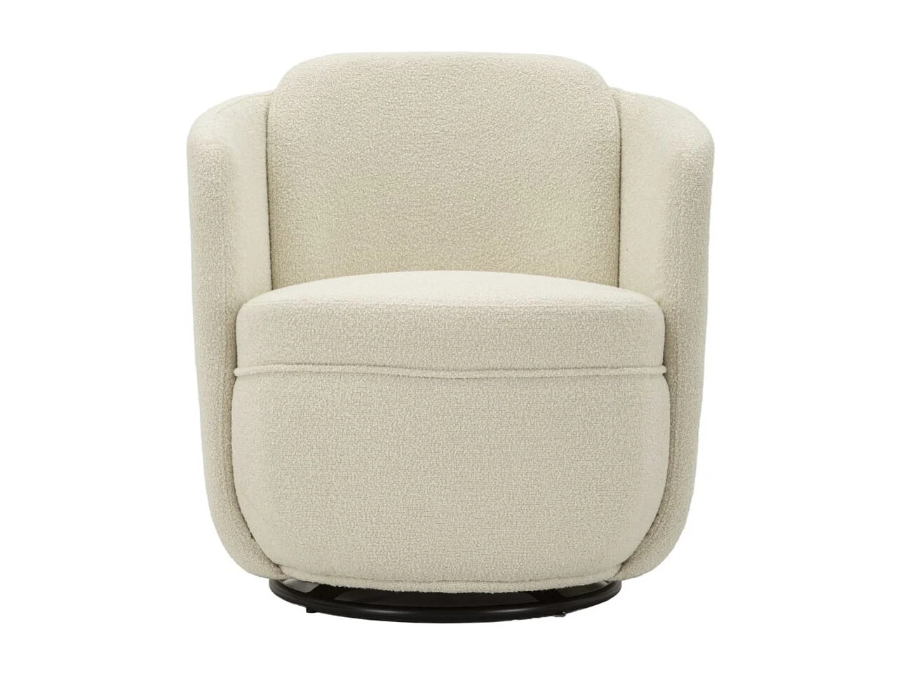 Fauteuil pivotant en tissu crème cm 70x72x75