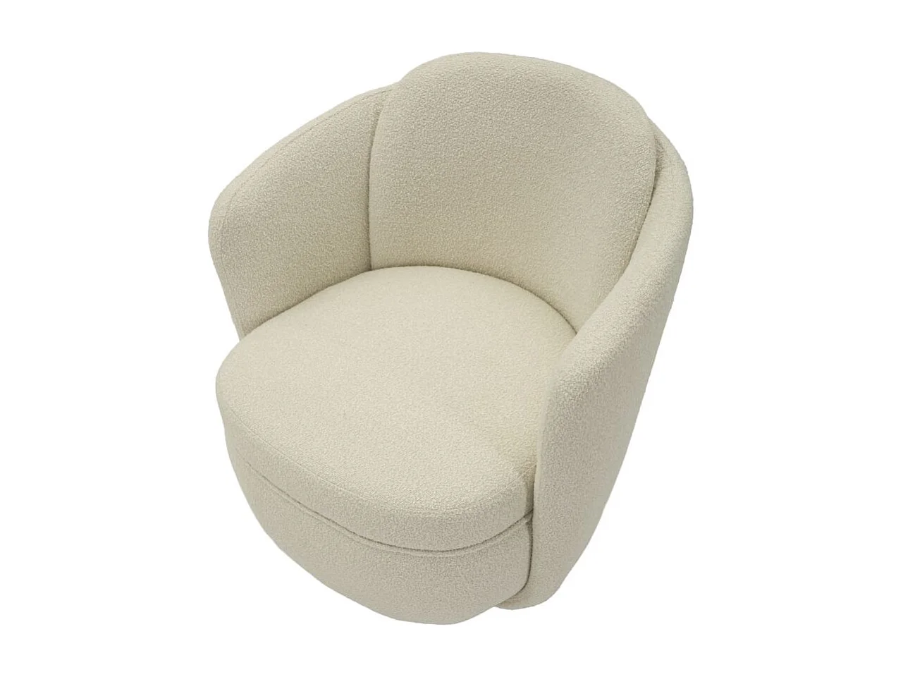 Fauteuil pivotant en tissu crème cm 70x72x75