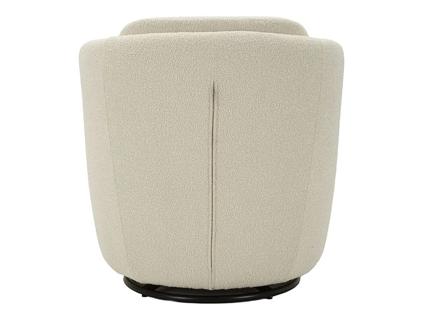 Poltrona giratória Torino Cream 70x72x75 cm - Poltrona de design moderno e confortável com base giratória, estrutura em ferro e madeira.