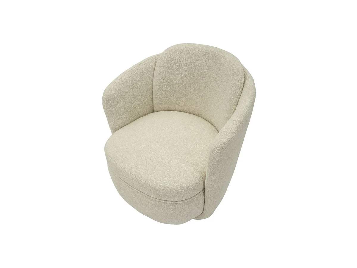Poltrona giratória Torino Cream 70x72x75 cm - Poltrona de design moderno e confortável com base giratória, estrutura em ferro e madeira.