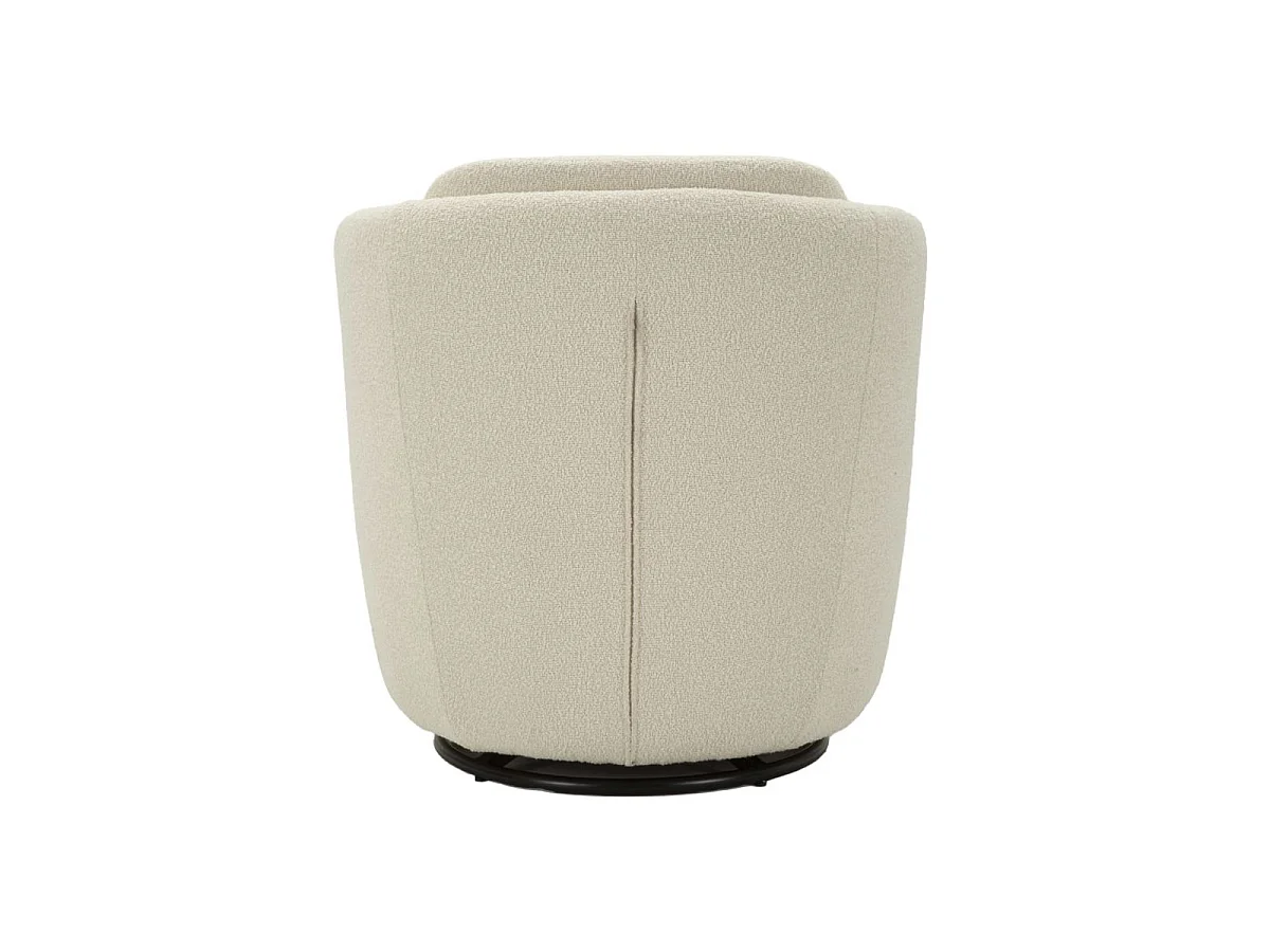 Poltrona giratória Torino Cream 70x72x75 cm - Poltrona de design moderno e confortável com base giratória, estrutura em ferro e madeira.