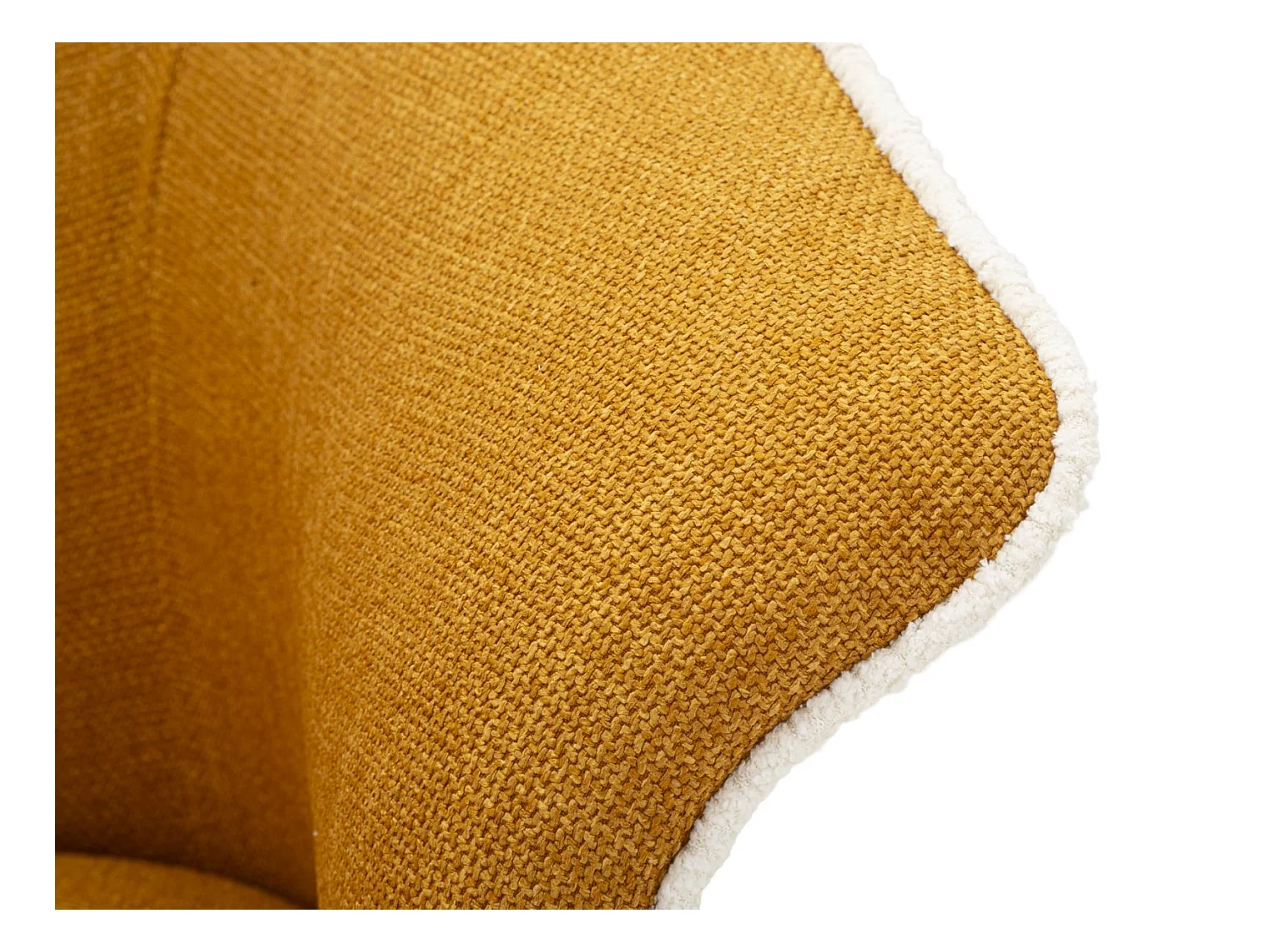 Fauteuil pivotant en tissu moutarde cm 83,5x66x80