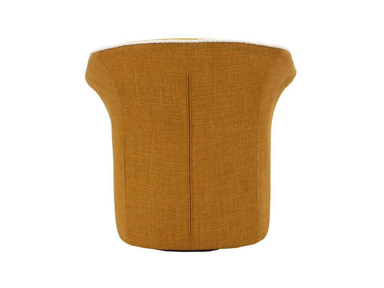 Fauteuil pivotant en tissu moutarde cm 83,5x66x80