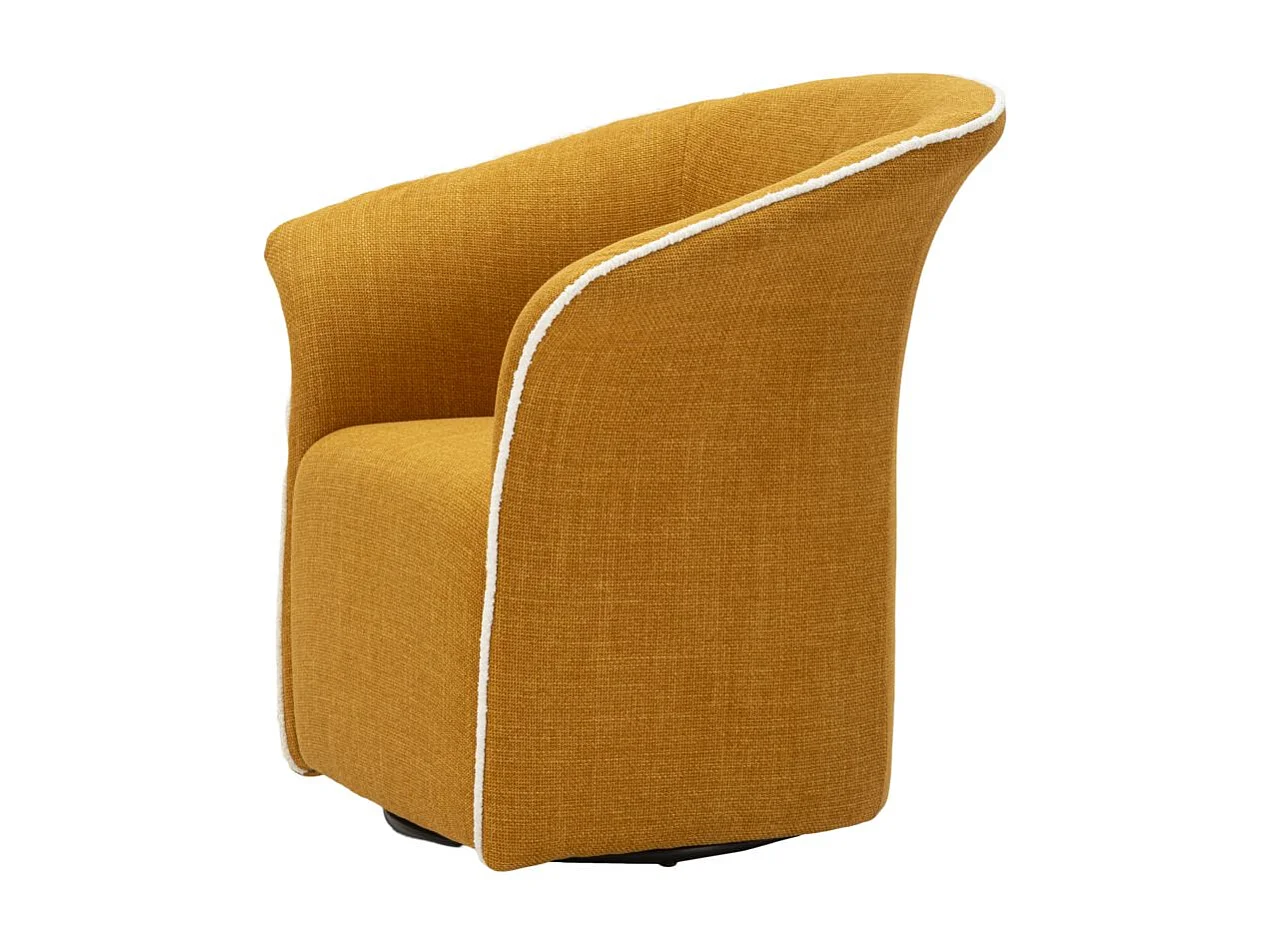 Fauteuil pivotant en tissu moutarde cm 83,5x66x80
