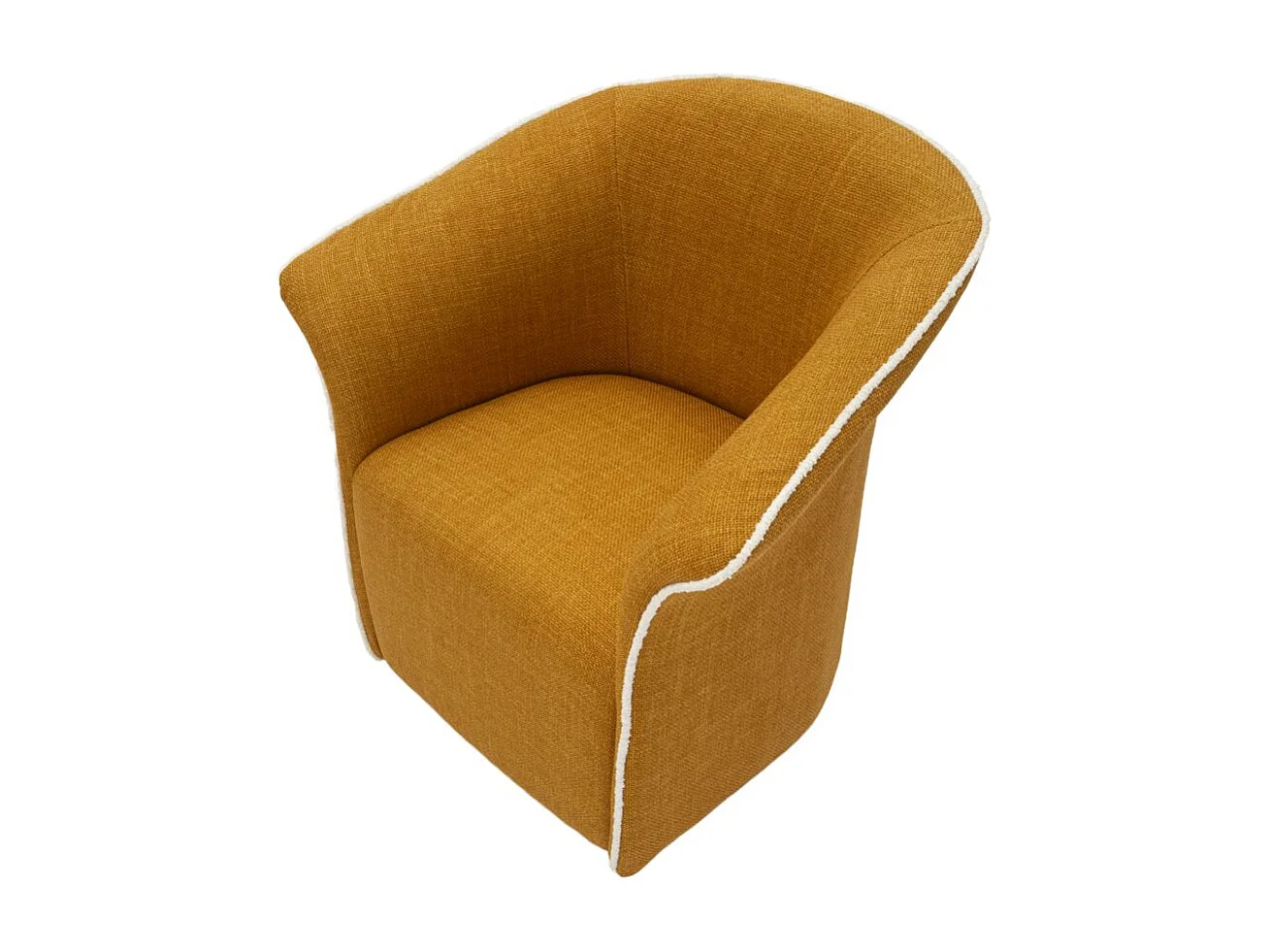 Fauteuil pivotant en tissu moutarde cm 83,5x66x80
