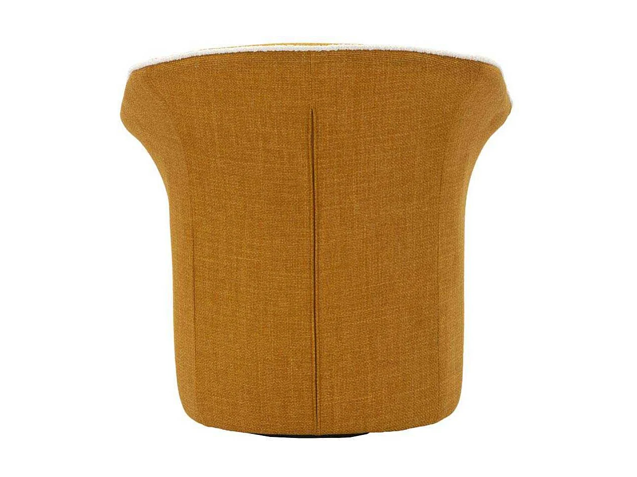 Fauteuil pivotant en tissu moutarde cm 83,5x66x80