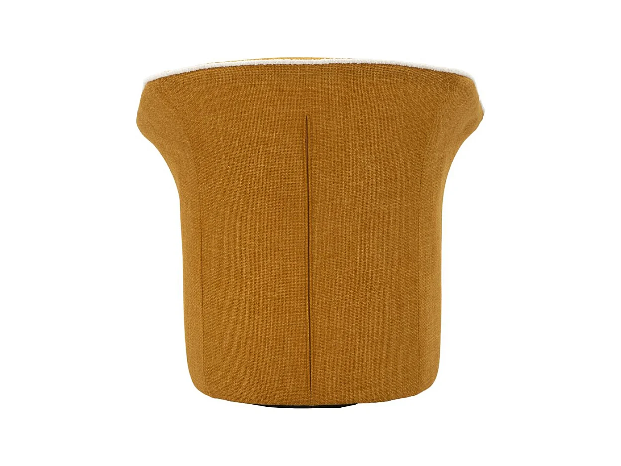 Fauteuil pivotant en tissu moutarde cm 83,5x66x80