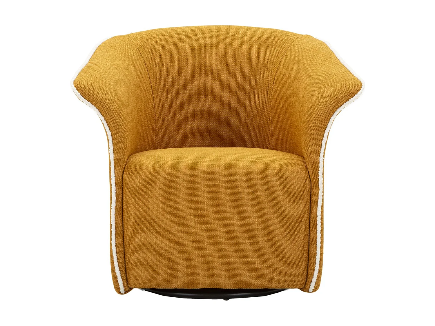 Fauteuil pivotant en tissu moutarde cm 83,5x66x80