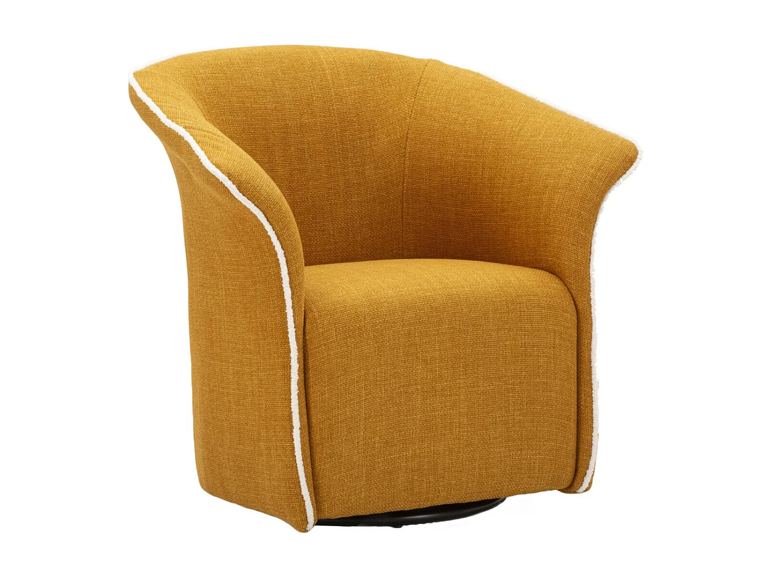 Fauteuil Pivotant Design "Siena" 83cm Moutarde