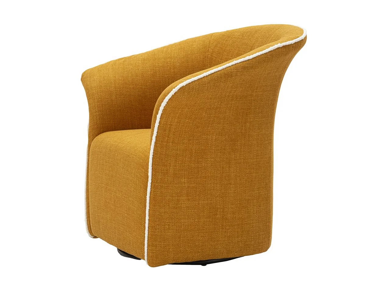 Fauteuil Pivotant Design "Siena" 83cm Moutarde