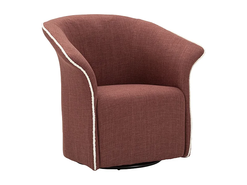 Fauteuil pivotant en tissu bordeaux cm 83,5x66x80