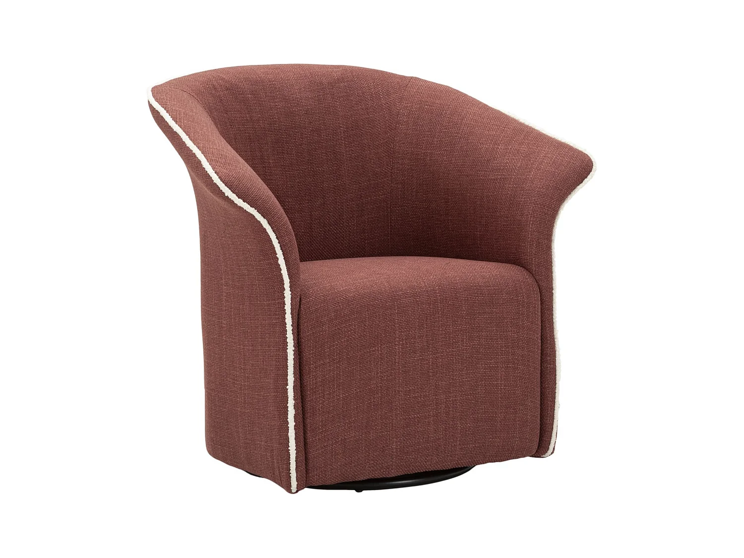 Fauteuil pivotant en tissu bordeaux cm 83,5x66x80