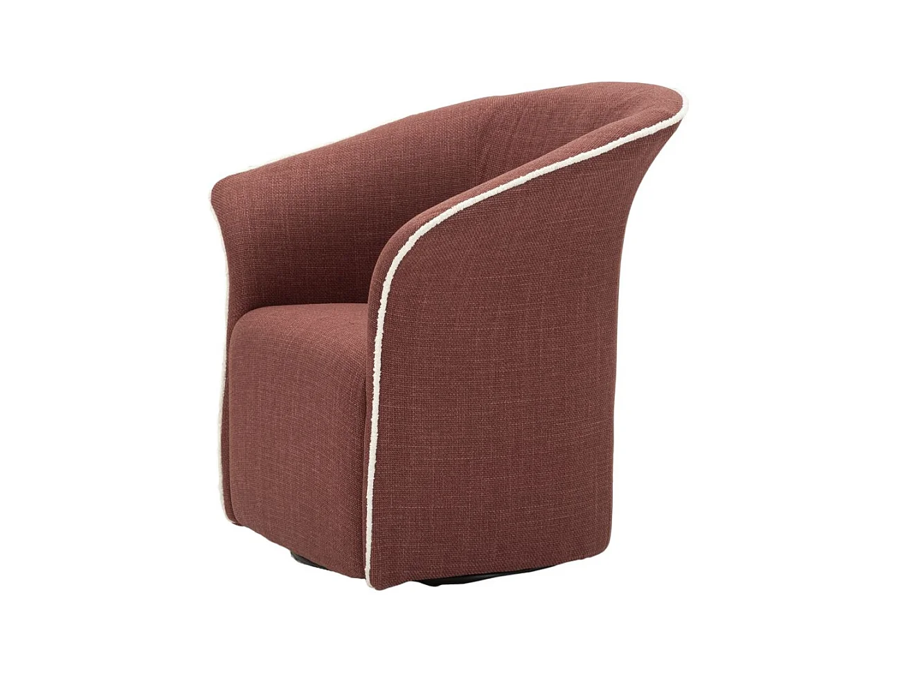 Fauteuil pivotant en tissu bordeaux cm 83,5x66x80