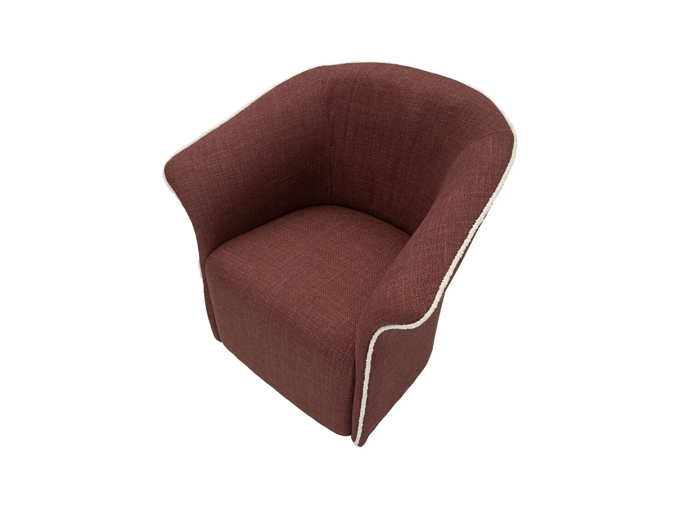 Fauteuil pivotant en tissu bordeaux cm 83,5x66x80