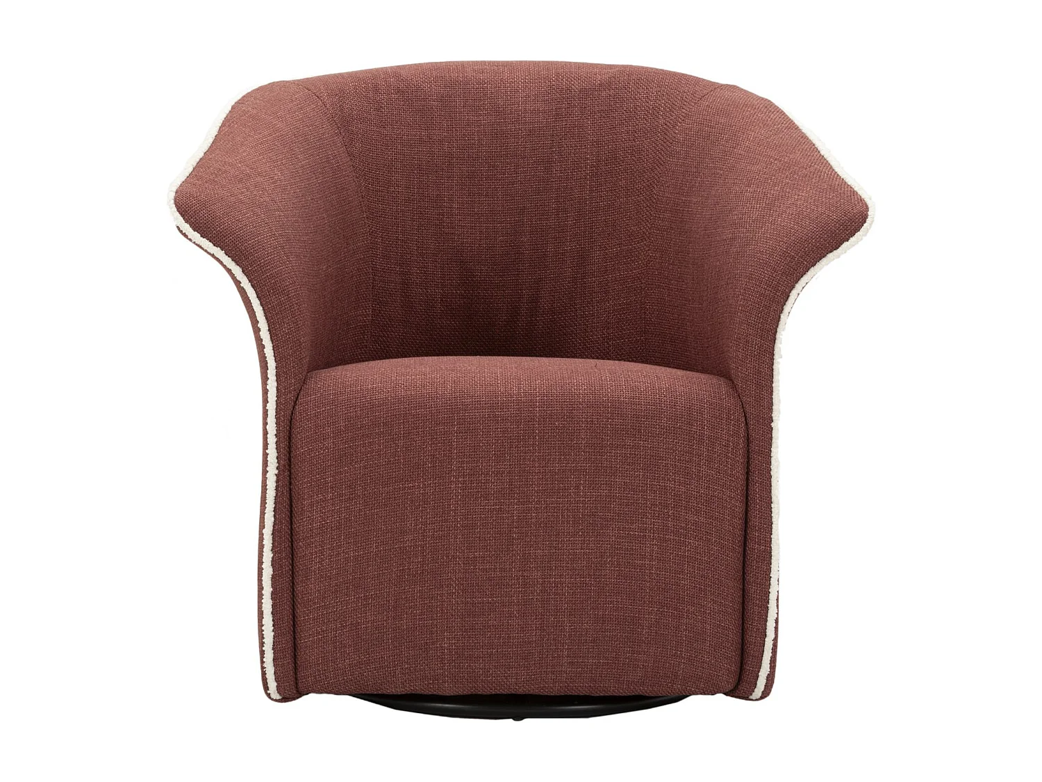 Fauteuil pivotant en tissu bordeaux cm 83,5x66x80