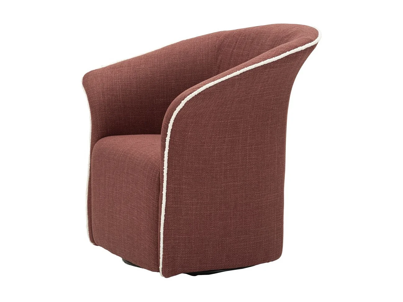 Fauteuil pivotant en tissu bordeaux cm 83,5x66x80