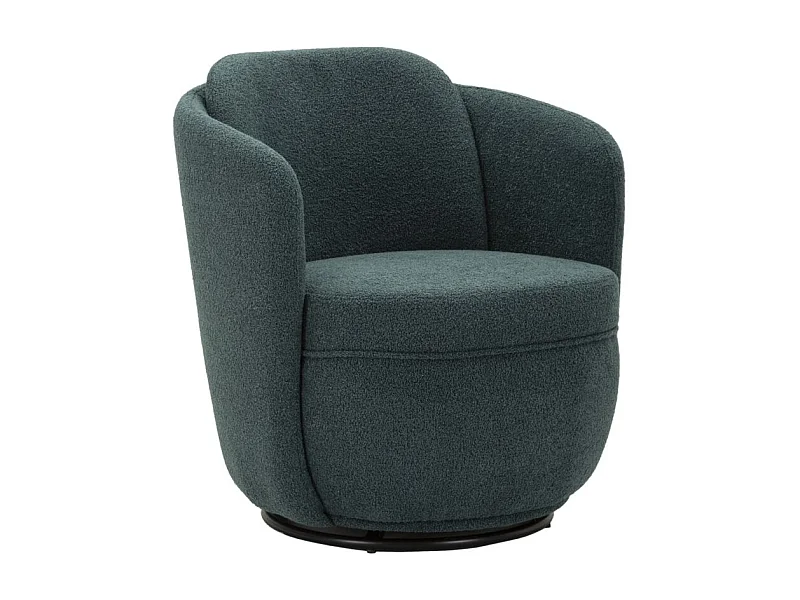 Fauteuil pivotant en tissu bleu sarcelle cm 70x72x75