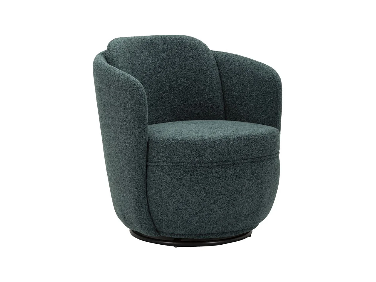 Fauteuil pivotant en tissu bleu sarcelle cm 70x72x75