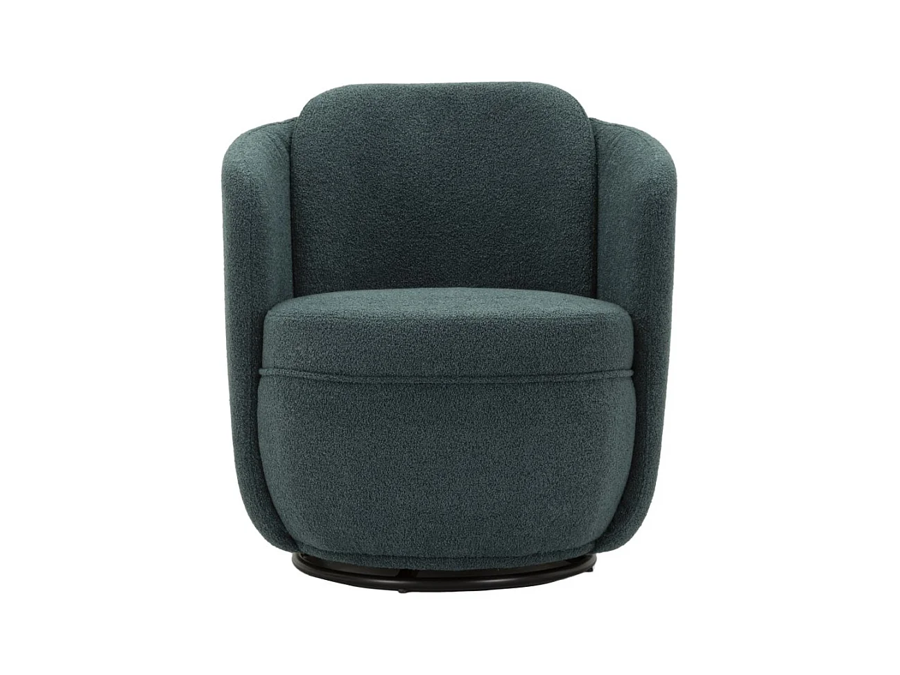 Fauteuil pivotant en tissu bleu sarcelle cm 70x72x75