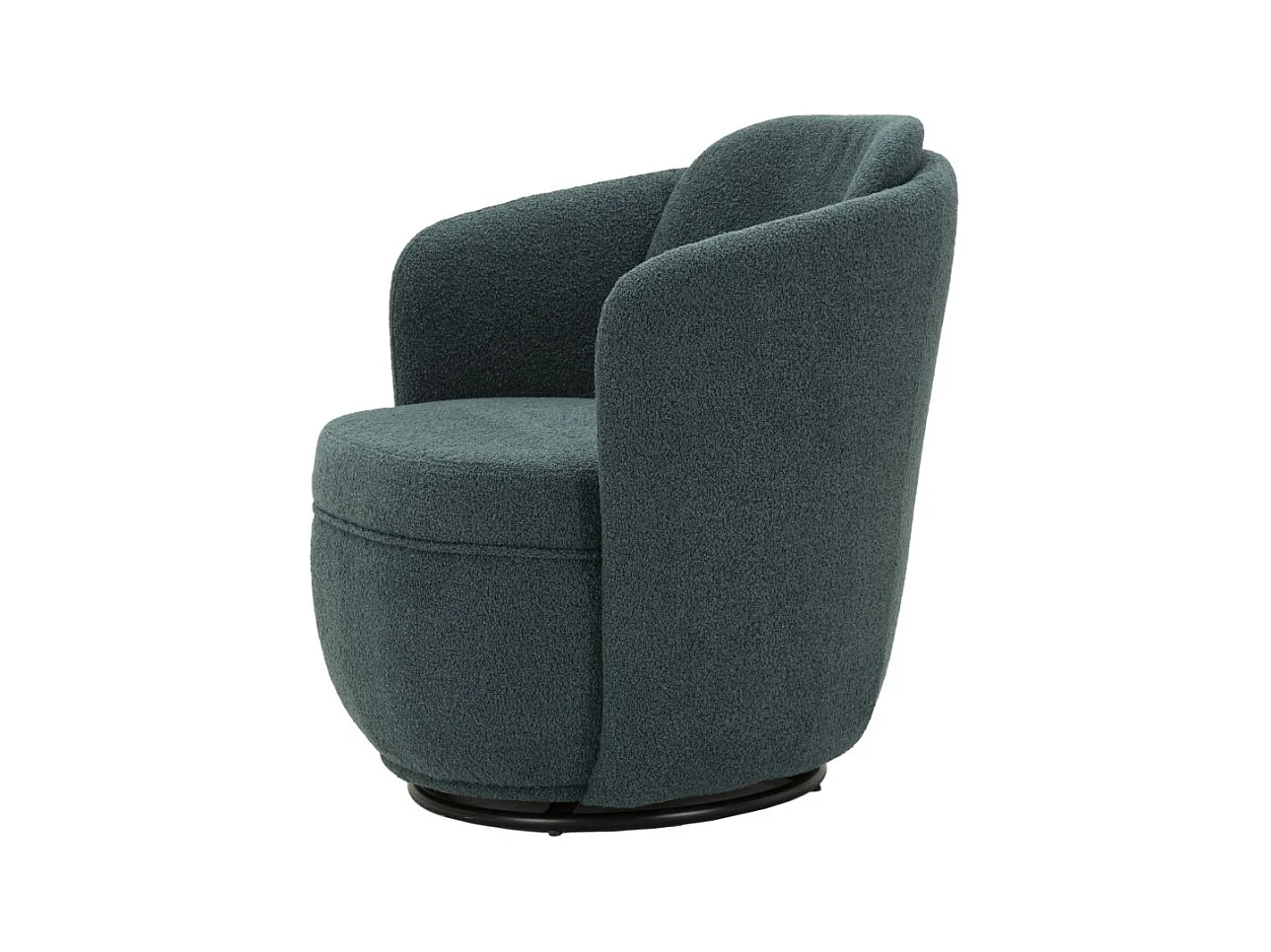 Fauteuil pivotant en tissu bleu sarcelle cm 70x72x75