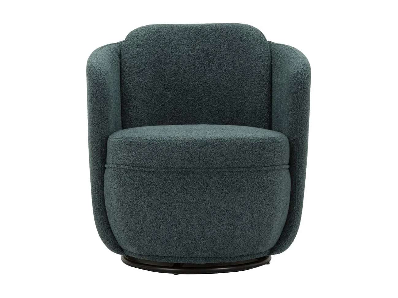 Fauteuil pivotant en tissu bleu sarcelle cm 70x72x75
