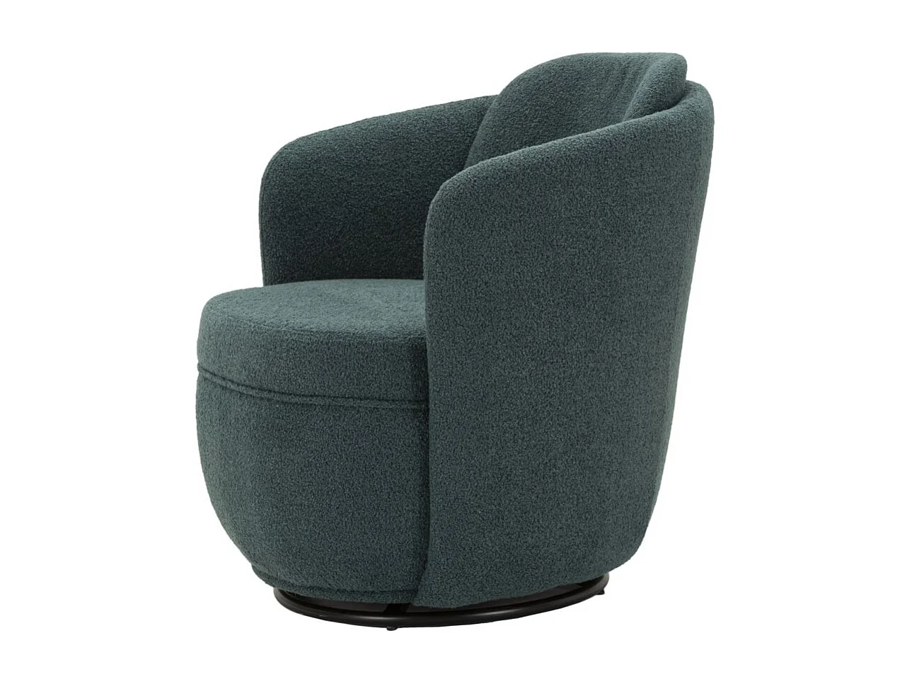 Fauteuil pivotant en tissu bleu sarcelle cm 70x72x75