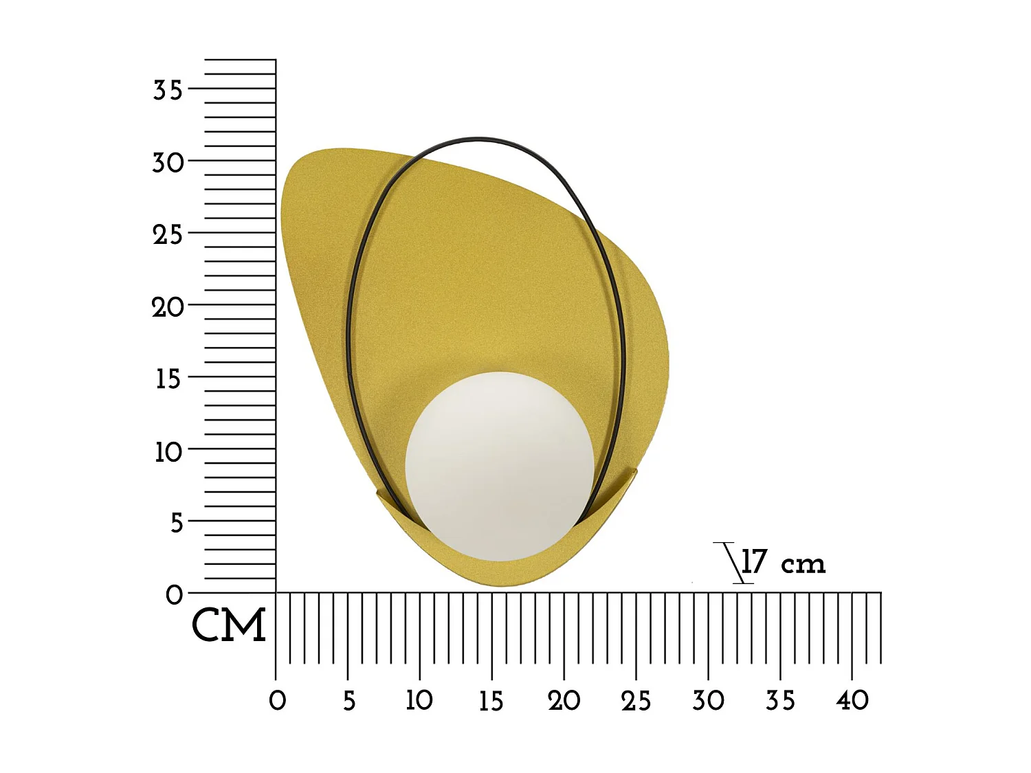 Applique Murale en Verre "Circly" 32cm Or